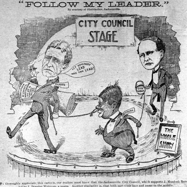 Political cartoon depicting J. Murdoch Barrs and J. Douglas Wetmore.