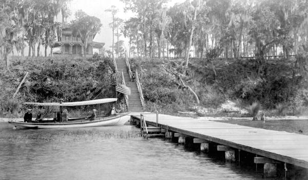View of Hotel Lakeside from Lake Weir - Weirsdale, Florida.