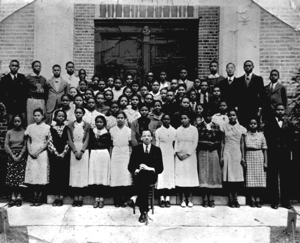 Lincoln High School seniors with principal Cecil Walker - Tallahassee, Florida.