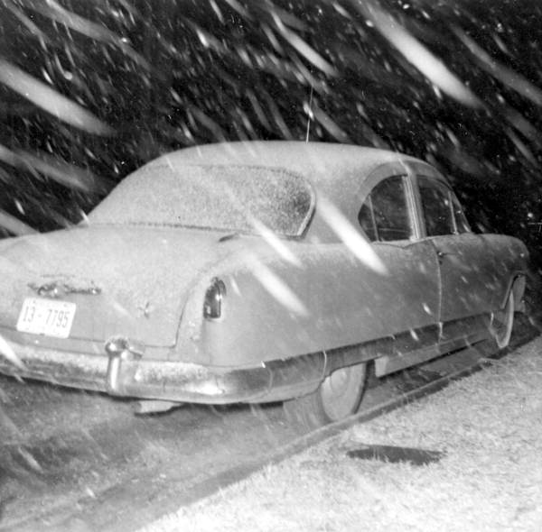 Barbara Johnson's snow covered car - Tallahassee, Florida.
