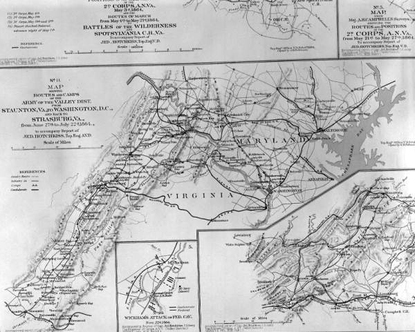 Map showing routes and camps of the Army of the Valley District
