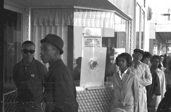 Civil Rights demonstration at the Florida Theatre on Monroe St. - Tallahassee, Florida.