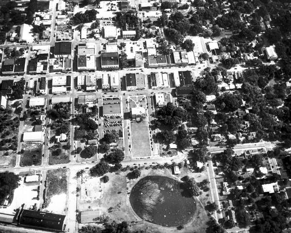 Aerial view looking down at Fountain Lake - Leesburg, Florida
