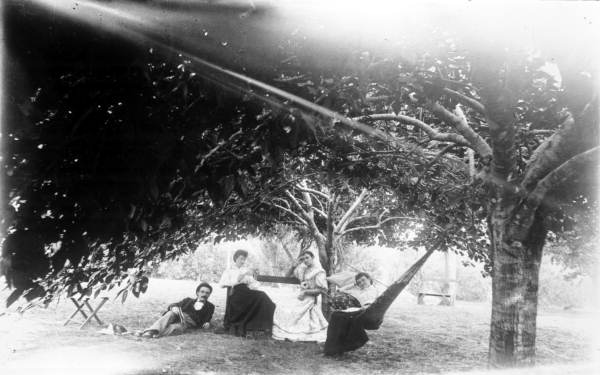 People relaxing in Orange City, 1890.