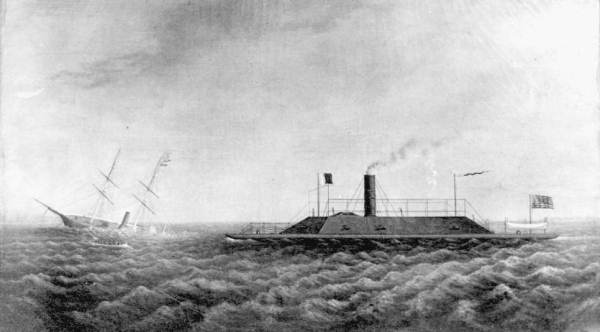 C.S.S. Florida being sunk by the U.S.S. Atlanta