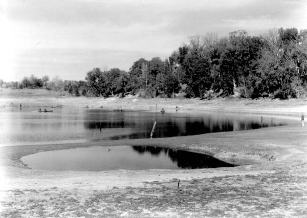 Lake Lafayette at low water stage, looking northwest