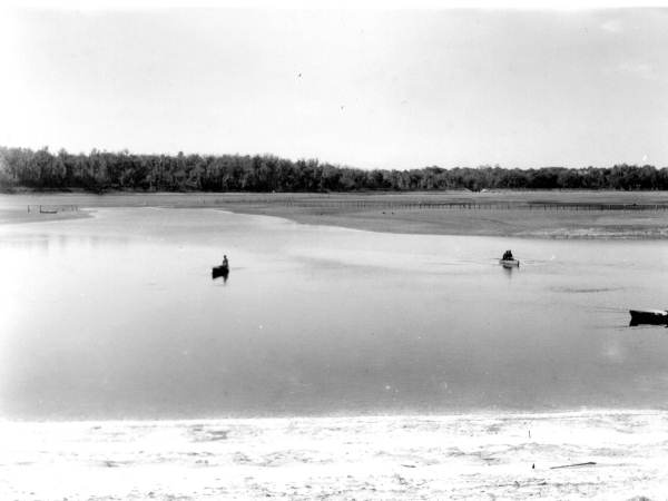 Lake Lafayette at low water stage, viewed from north edge of sink looking south