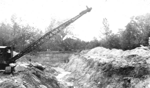 Digging out limestone at Newport turning basin - Wakulla County
