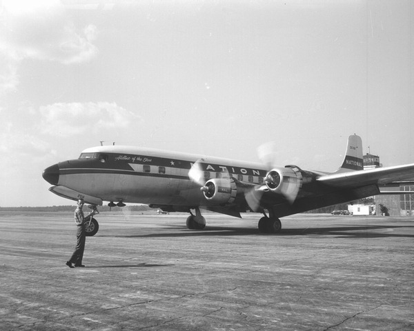 National Airlines airplane preparing for take-off