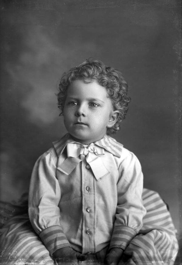 Francis B. Winthrop in striped skirt.