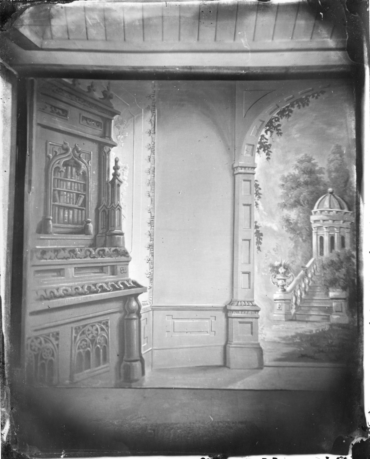 Backdrop depicting a library room
