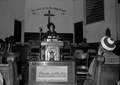 Kathleen Cleaver speaking at Reverend C.K. Steele's church during her visit to Tallahassee, Florida.