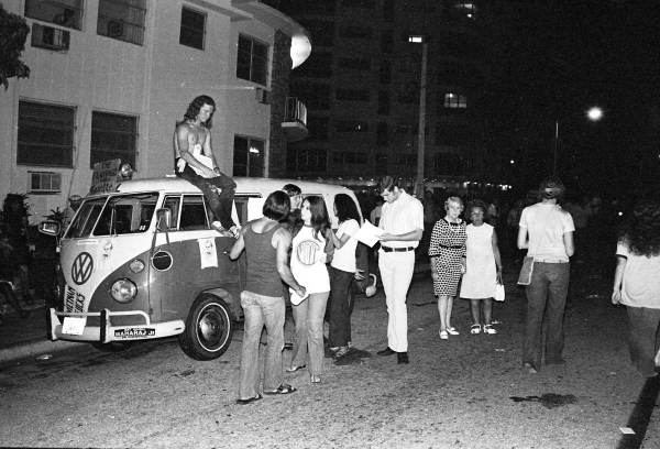 View showing some of the demonstrators at the anti-war rally in Miami Beach during the 1972 GOP National Convention.