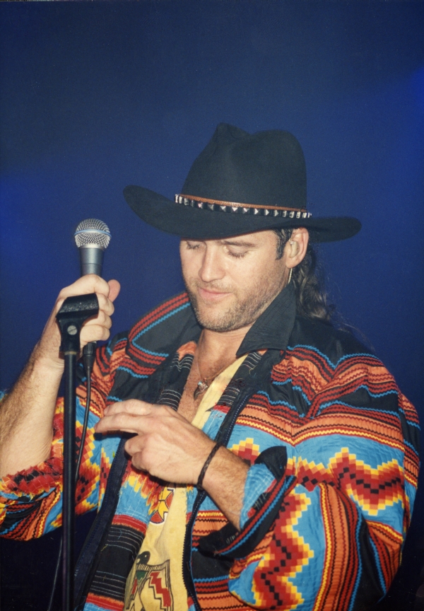 Billy Ray Cyrus performing at the annual Seminole Christmas party in Fort Lauderdale.