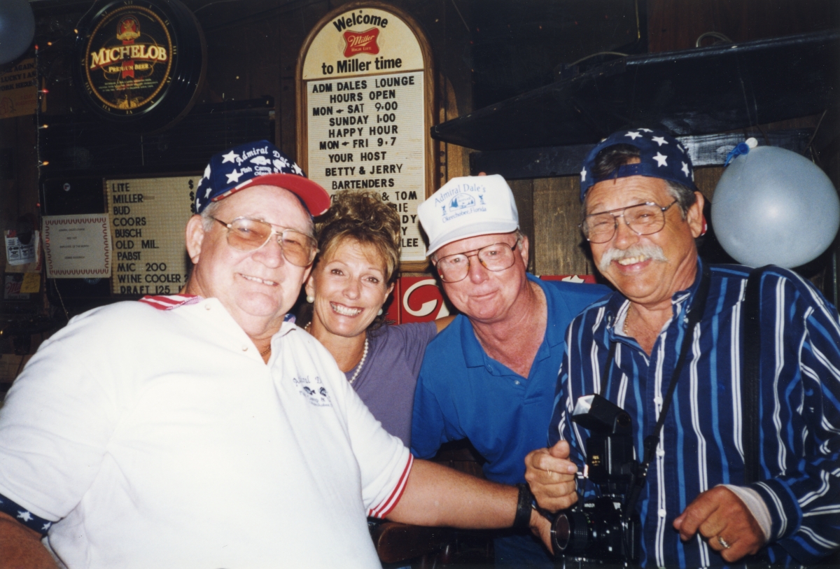 Photographer Bjorn Lusth, right, with some friends at Admiral Dale's Fish Camp & Lounge in Okeechobee.