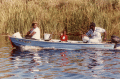 African American family boating on Lake Okeechobee.
