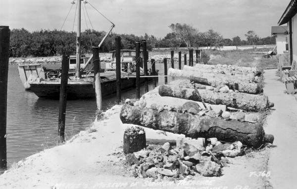 Cannons displayed at McKee's Museum of Sunken Treasure on Treasure Harbor - Plantation Key, Florida