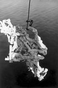 Sunken treasure being lifted by the "Treasure Princess" - Florida Keys, Florida