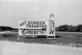 Sign pointing to McKee's sunken treasure museum - Plantation Key, Florida