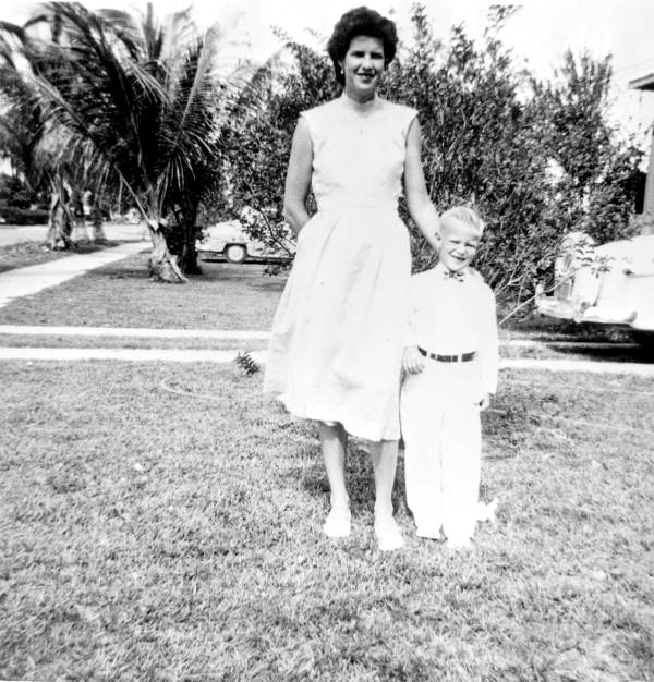 Sarah McKee posing with her son Mick on Easter Sunday