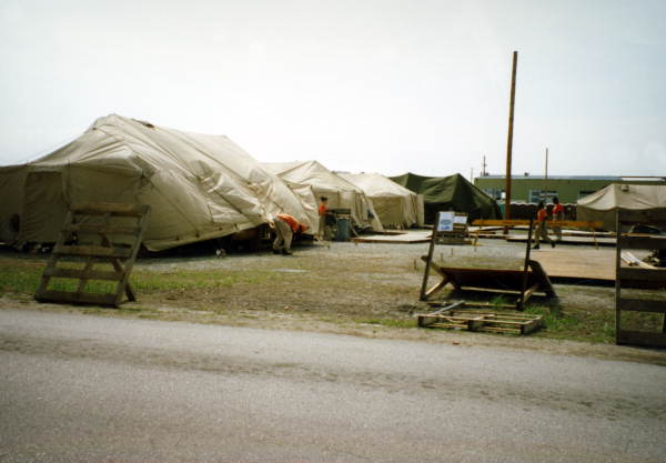 Florida Memory  View of a tent city erected to provide temporary shelter  for victims of Hurricane Andrew in Dade County, Florida.