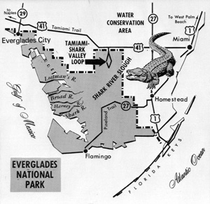 Map of the Everglades National park (1950s)