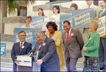 Supporters of Michael Dukakis on the steps of Florida's Historic Capitol: Tallahassee, Florida (1988)