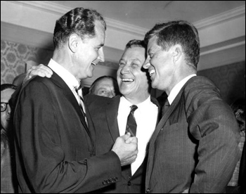 U.S. Senator George A. Smathers sharing a laugh with Governor Collins and President Kennedy (1961)