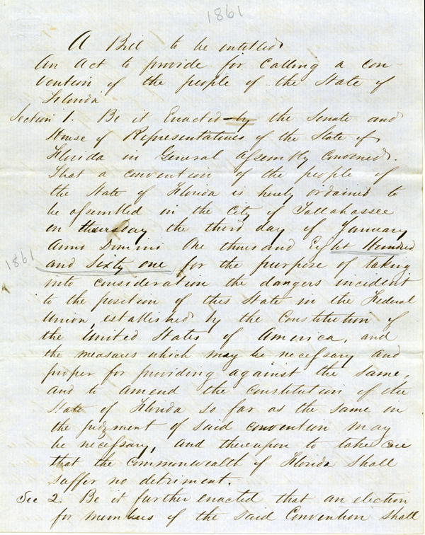 An Act to provide for calling a convention of the people of the State of Florida 
