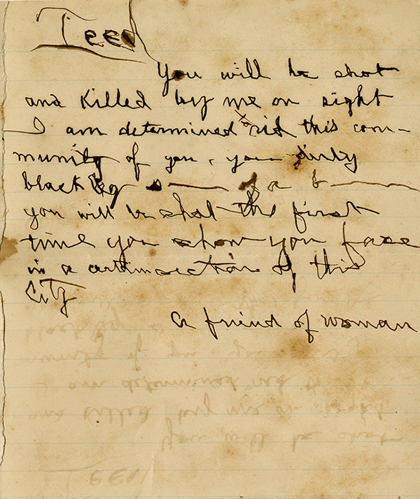 Death threat sent to Teed in Chicago
