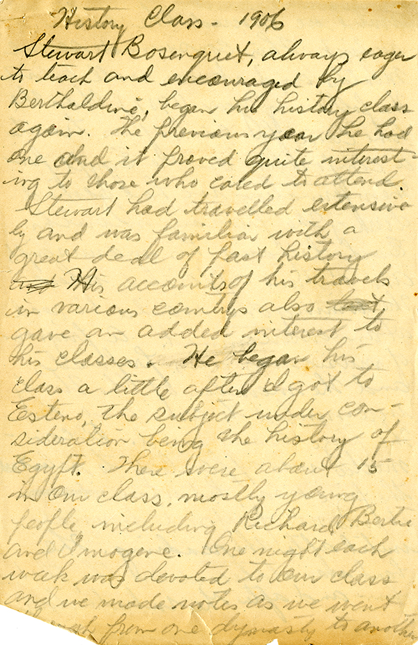 Rahn&rsquo;s retelling of a History Class in 1906-1907
