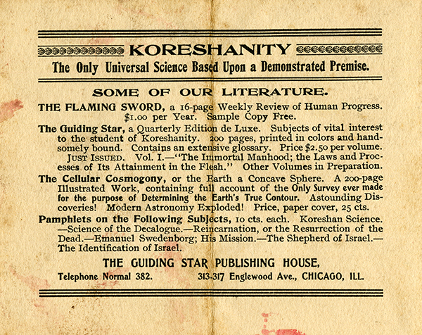 Lecture pamphlet, 1903
