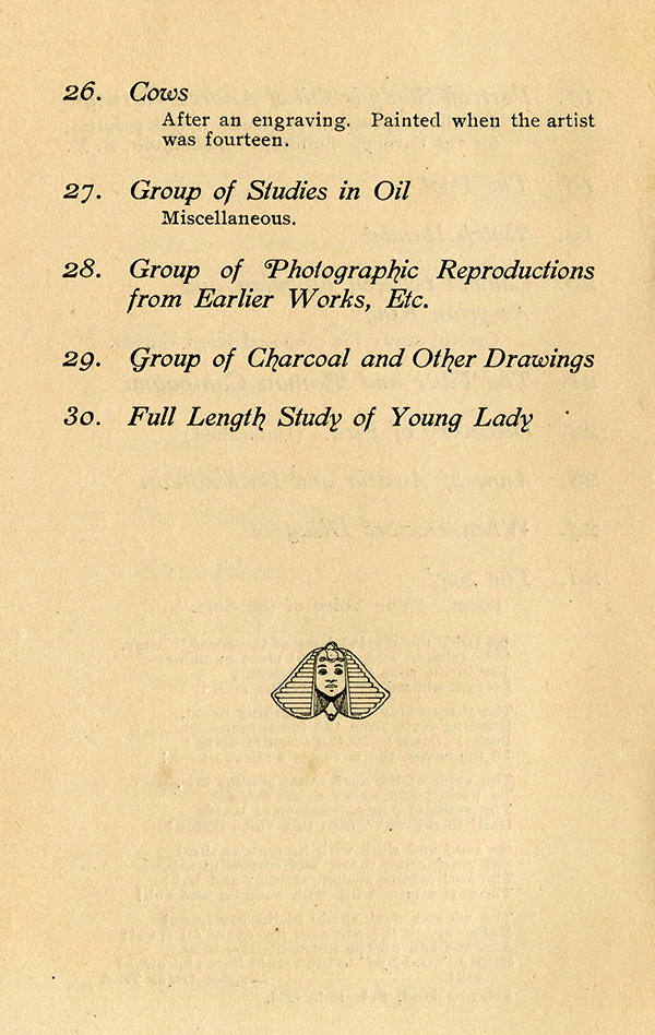 Exhibition of art program, 1905
