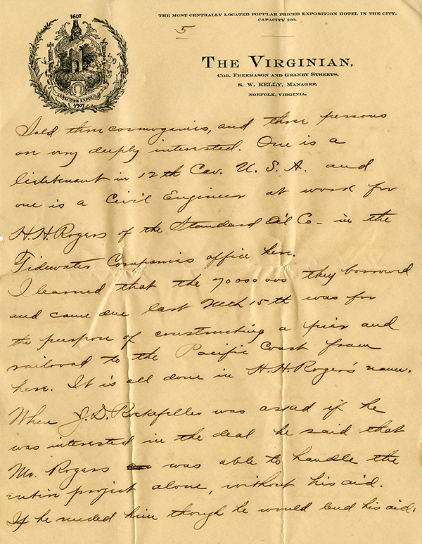 Letter from Henry D. Silverfriend to Cyrus Teed, June 27, 1907
