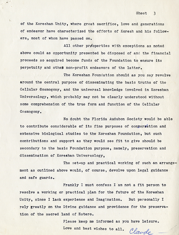 Letter from Rahn to Michel, 1960
