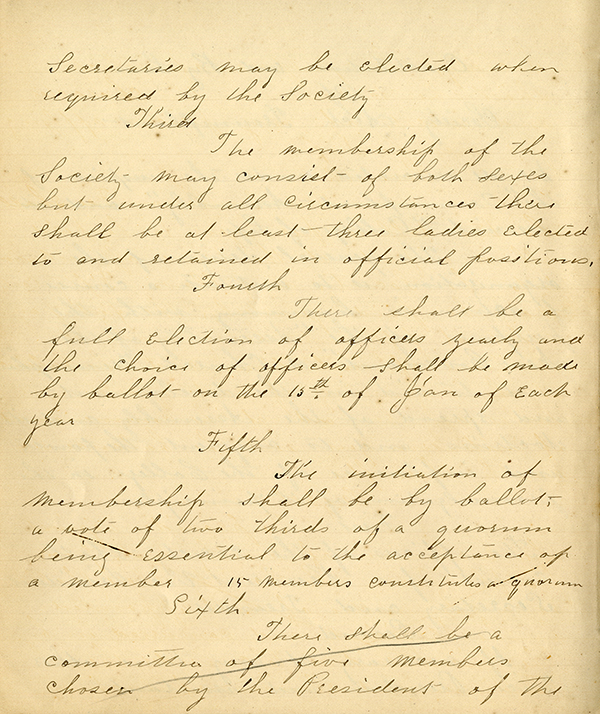 Constitution and Bylaws, Society Arch Triumphant, 1887
