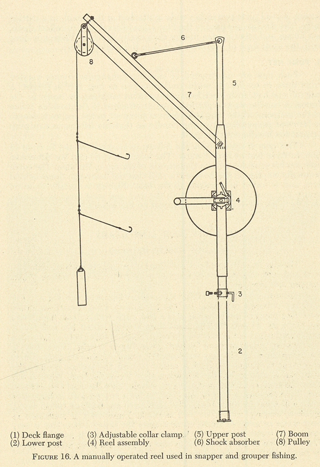 View entire document FIGURE 16. A manually operated reel used in snapper and grouper fishing.