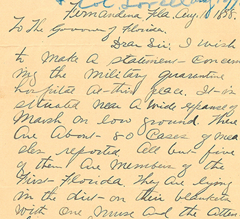 S.J. McConnell to Governor William D. Bloxham