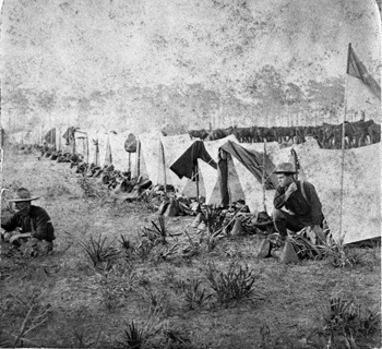Street of Company E at the Rough Riders' camp in Tampa, Florida (1898)