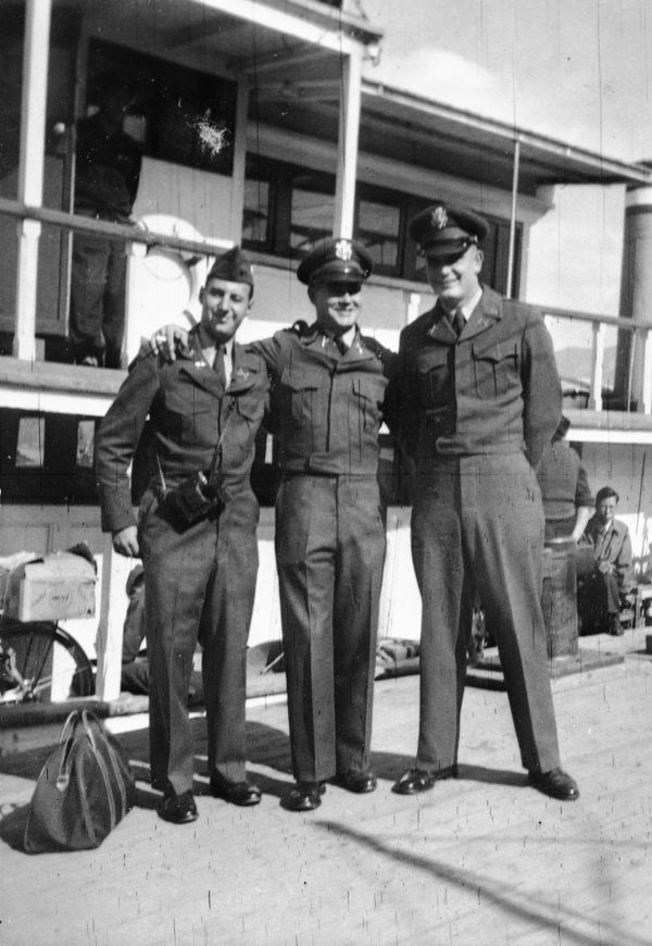 Lieutenant Lawton Chiles and two buddies in Japan