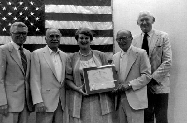 Irma S. Rochlin receiving a commendation - Hallandale, Florida.