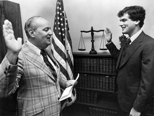 Judge Harvey Ford swearing in his son as a member of the Florida Bar - Hollywood, Florida