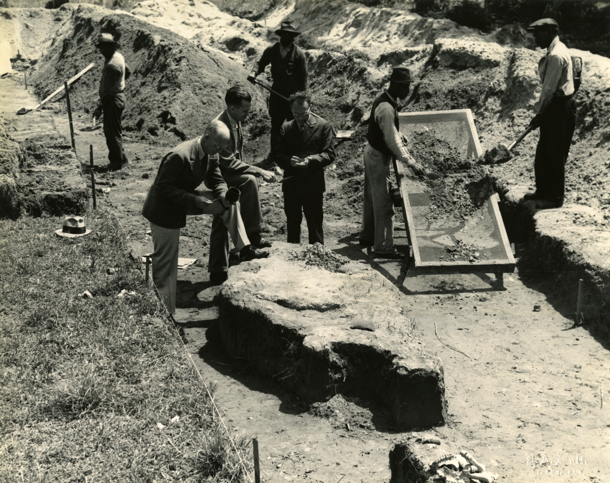 St. Augustine Historical Program investigation on site of Spanish dragoon barracks and battery position on West Defense Line of city.
