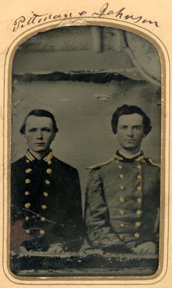 Portrait of John D. Pittman (on left) and a young man identified as "Johnson."