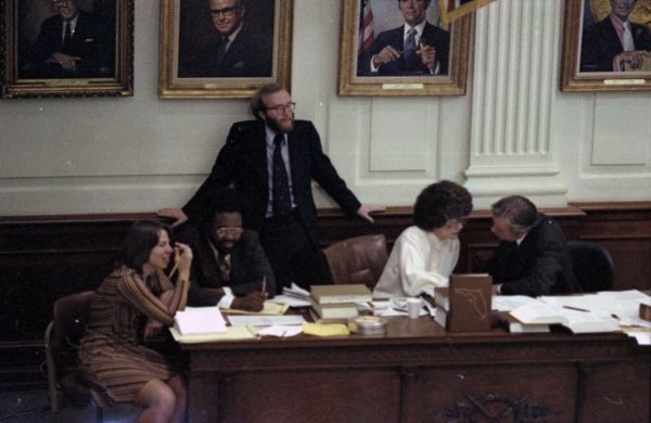 Florida Constitution Revision Commission staff with member Dexter Douglass.