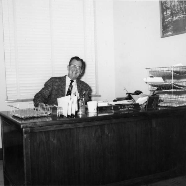 Florida Park Service purchasing agent A. F. Burns in his office - Tallahassee, Florida.