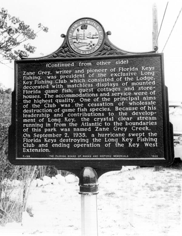 Historic marker at Long Key State Park - Long Key, Florida