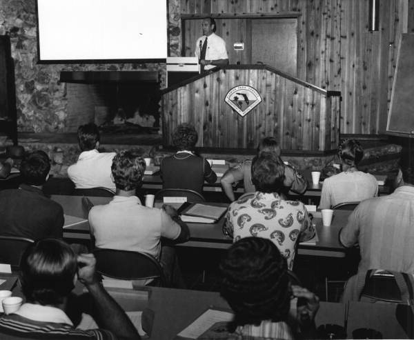 Florida Park Service director Ney Landrum speaking at Ranger Academy at Wekiwa Springs State Park - Apopka, Florida