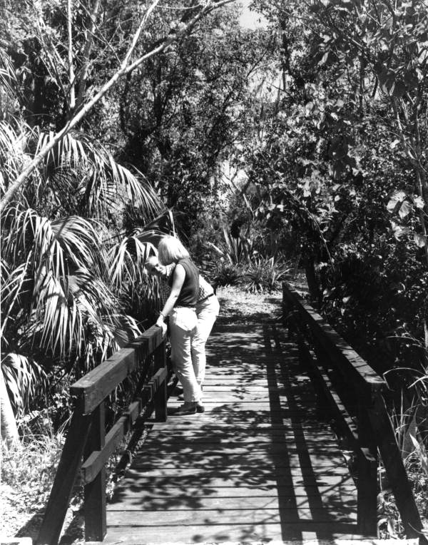 Couple on trail at Hilslborough River State Park - Hillsborough County, Florida