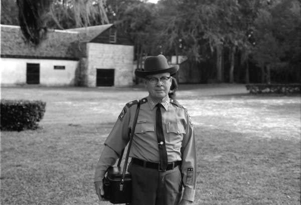 Park ranger Carlos Maxwell at the opening ceremonies for Kingsley Plantation State Park - Jacksonville, Florida.